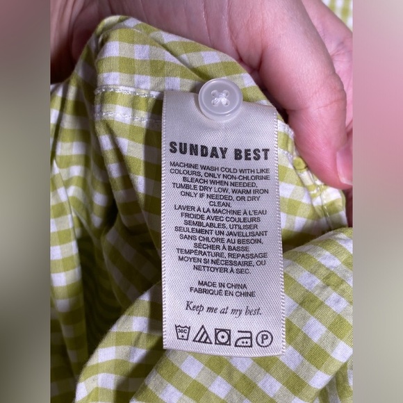 Artizia Sunday Best Plaid Gingham Button Down Collard Long Sleeve Shirt - Picture 5 of 6